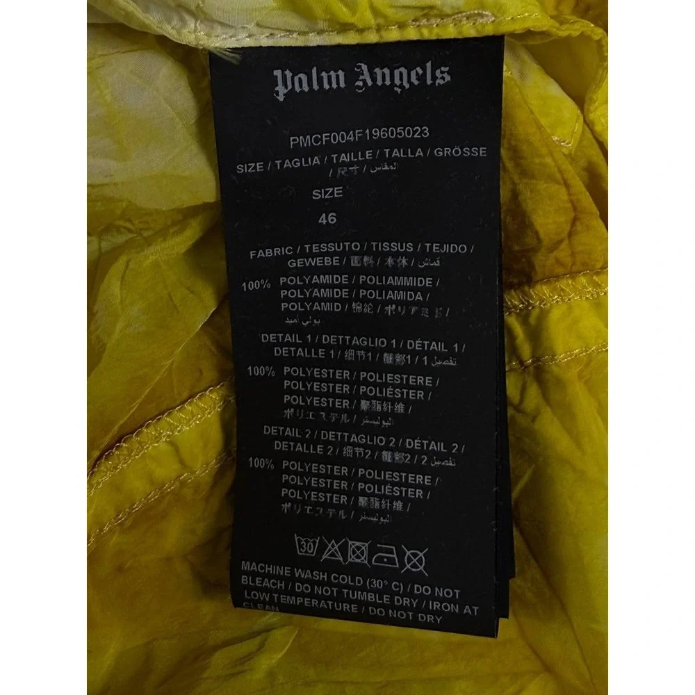 Palm Angels Tie-Dye Shell Cargo Pants Yellow Men's Size 46